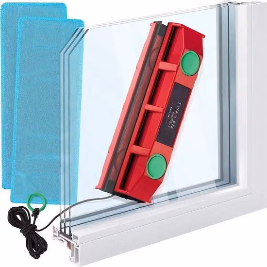 Pulitore magnetico per vetri a doppia vetrata Glider D-3 colore rosso per spessori da 20-28 mm