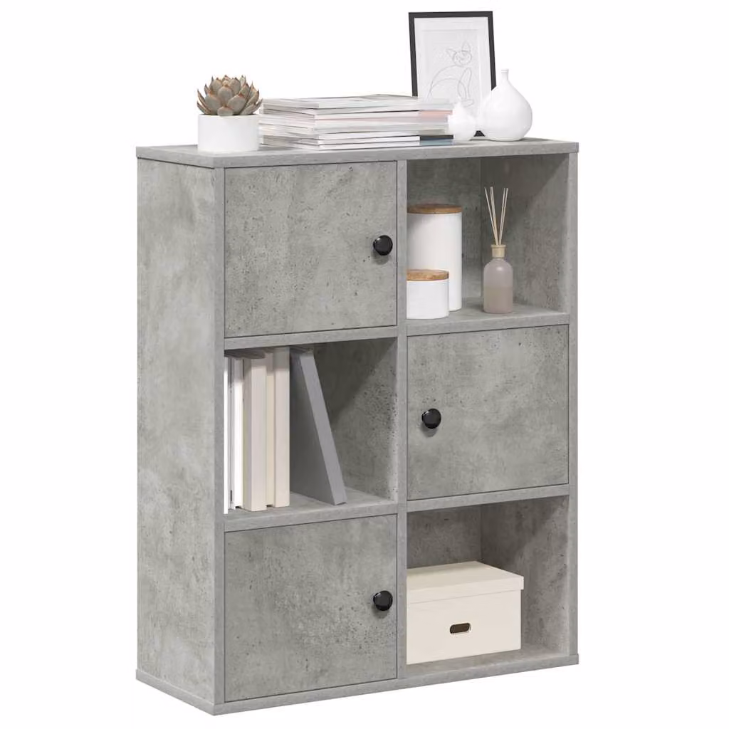 Libreria moderna vidaXL in legno multistrato e MDF, Grigio, L 60 cm x P 24 cm x H 76,5 cm