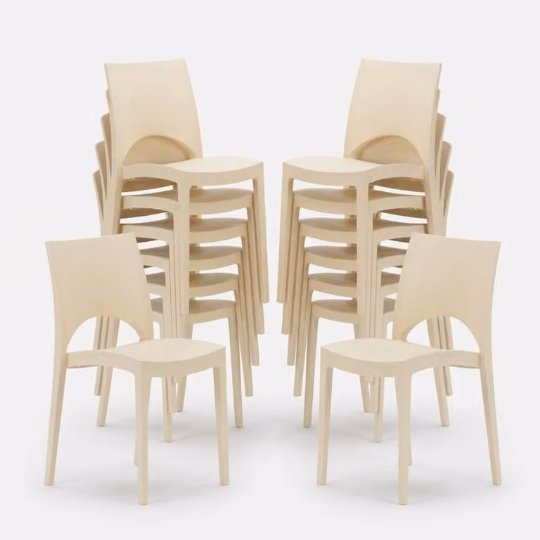 24 sedie impilabili Paris Grand Soleil per bar e ristoranti Polipropilene - Beige