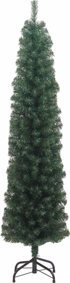 Maison Exclusive - Albero di Natale artificiale slanciato con supporto, verde, 180 cm, in PVC