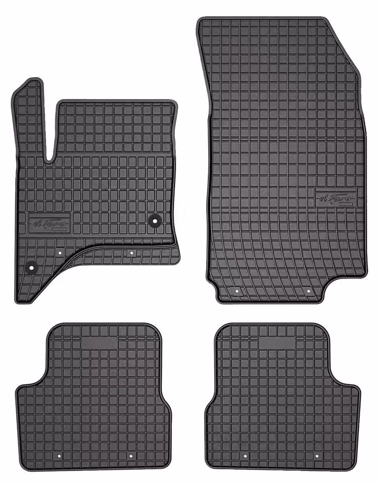 Tappetini per auto, compatibili con Fiat 600, realizzati in materiale di gomma resistente, colore nero