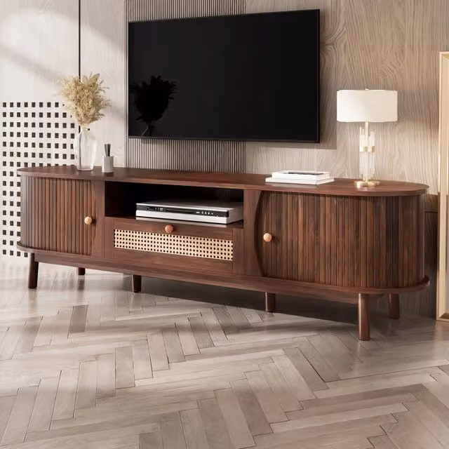 MOBILE TV con Ante e Cassetti 165x37x46 cm MDF Noce