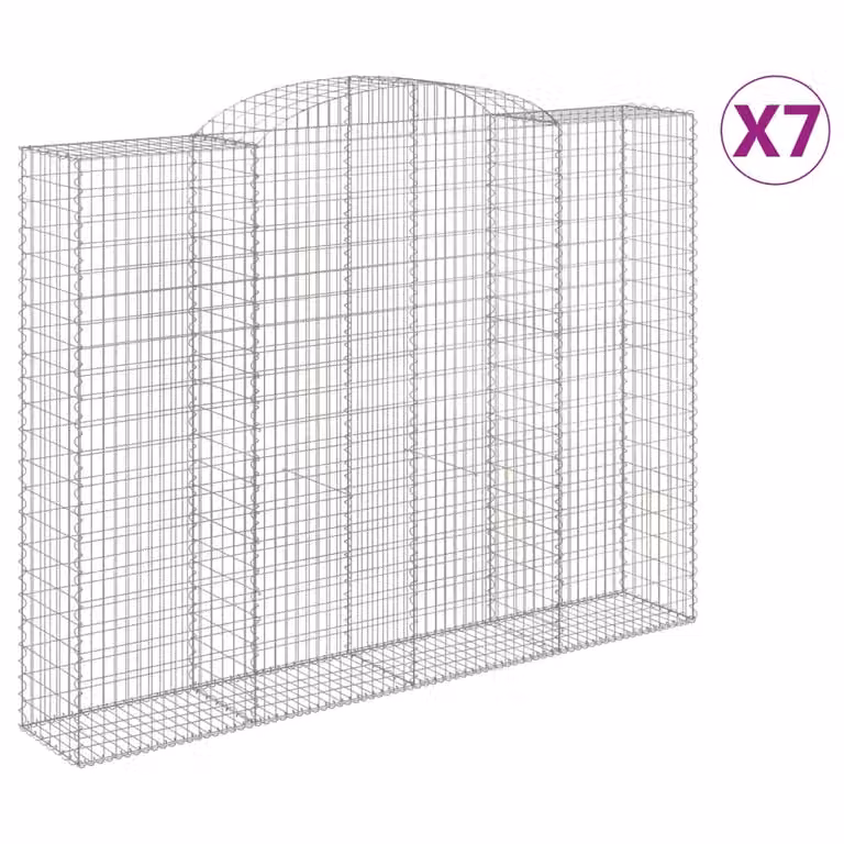 Cesti Gabbioni ad Arco 7 pz 300x50x220/240 cm Ferro Zincato