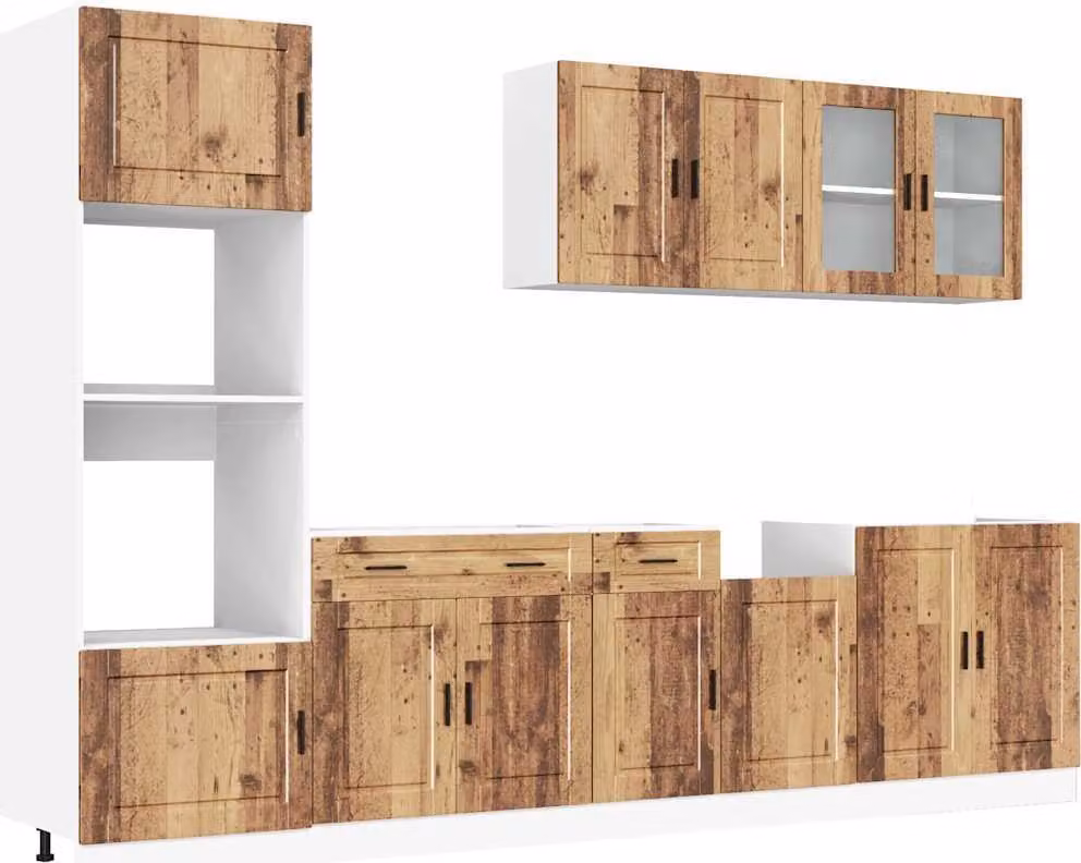 Set Mobili da Cucina 7 pz Porto Legno Vecchio in Truciolato