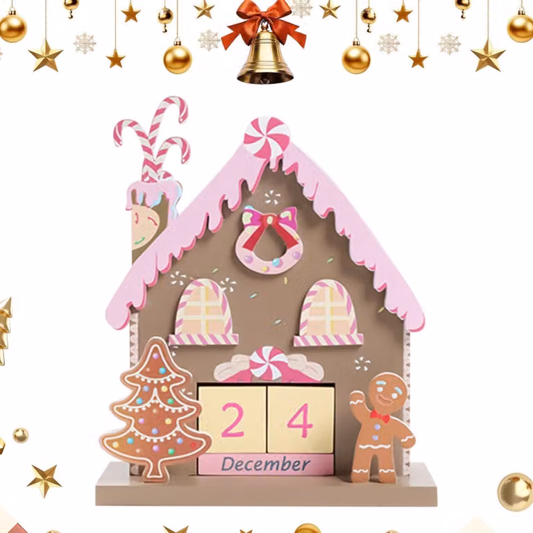 Calendario dell'Avvento natalizio in legno, ideale per la decorazione della casa