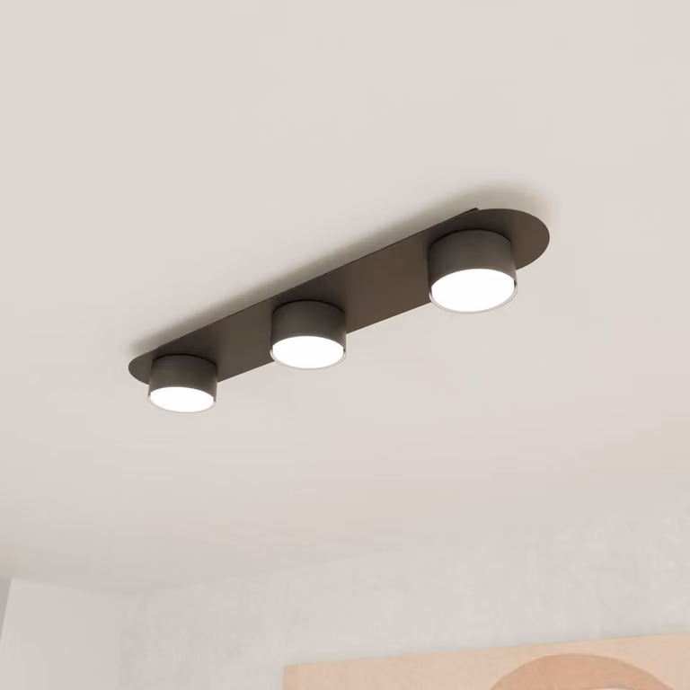 Lampada a sospensione DIAZ nera 3xGX53x10W in metallo, dimensioni: 7x55x11 cm, IP20, Emibig