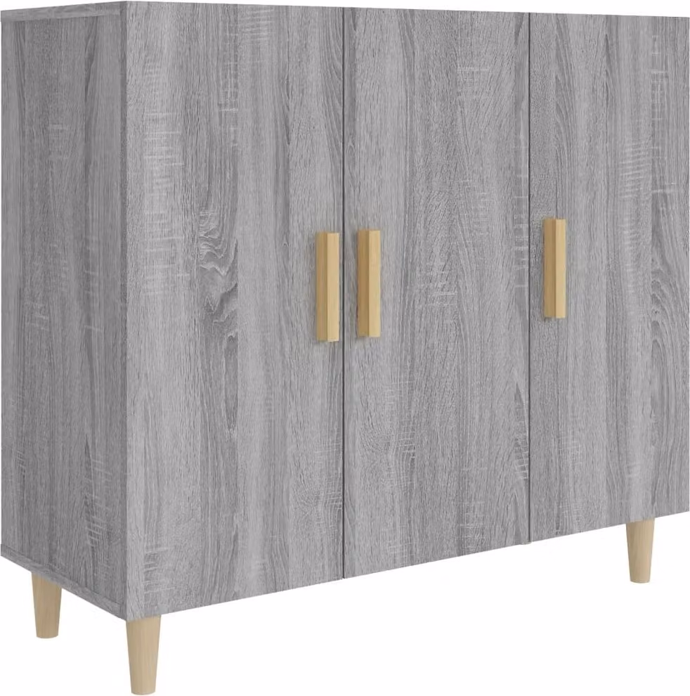 Credenza Grigio Sonoma 90x34x80 cm in Legno Multistrato