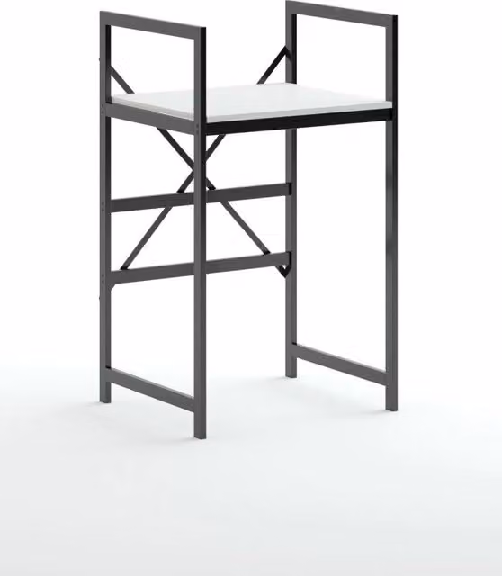 Mobile lavatrice in metallo Junior HANAH HOME stile industrial con ripiani interni, L/P/H: 70 x 60 x 116 cm, Bianco opaco