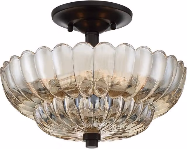 Plafoniera Quoizel Whitecap Ø30 vetro 3xE14 trasparente