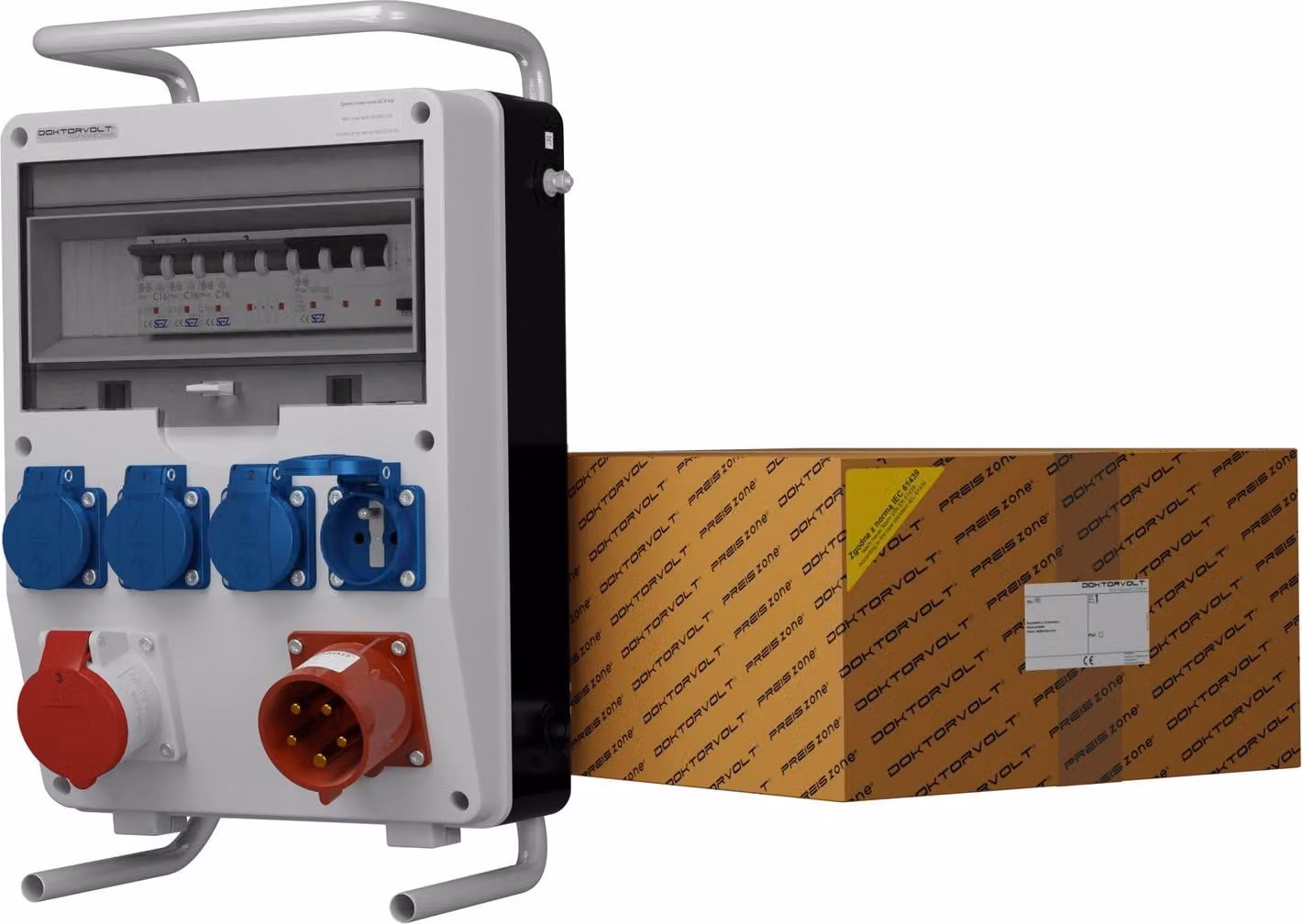 Distributore di corrente TD-S/FI 16A 4x230V SKHU 32A spina di attacco franz/belg Sistema Doktorvolt 0243