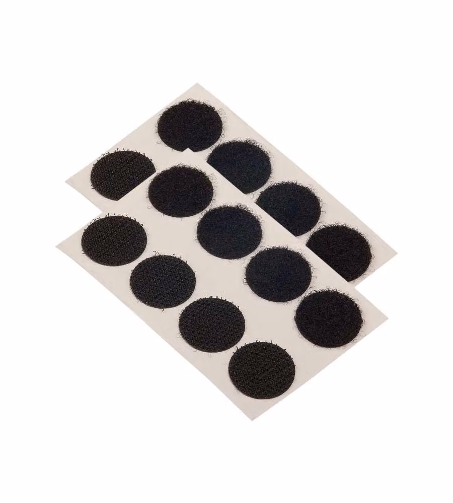 Masidef Punti Adesivi Nero d. 20mm 8 Pezzi Chiusura a Strappo Fai da Te
