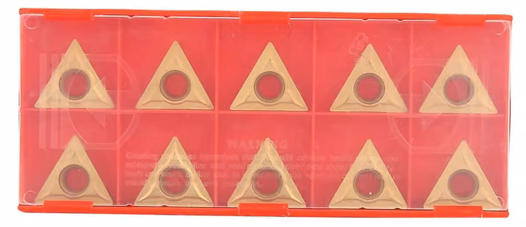 Set di 10 inserti in carburo di tungsteno - Inserti triangolari - Utensili da taglio CNC - Elevata resistenza - Durata elevata - Finitura superficiale per metalli - Utensili da taglio