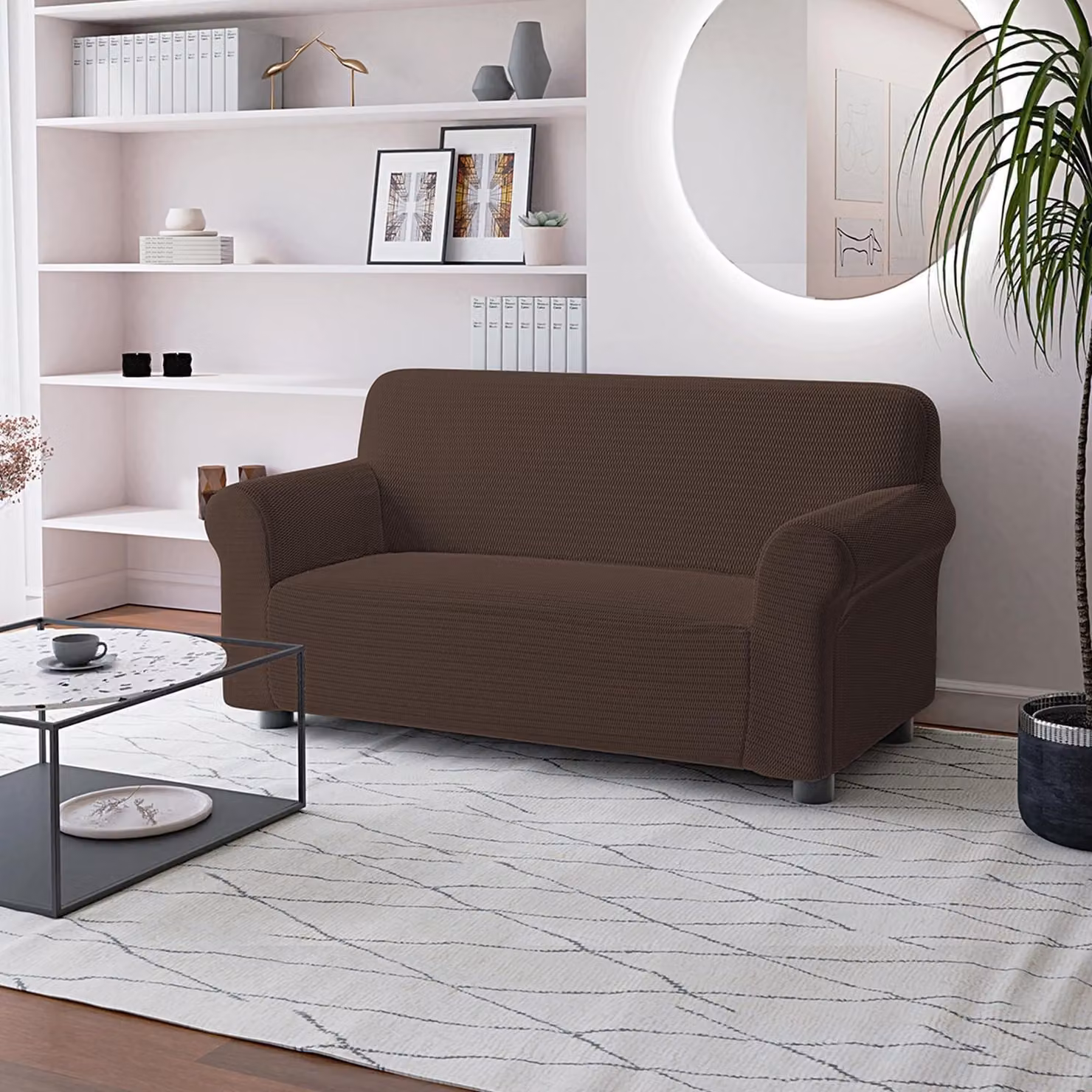 Copertura elegante per divano a due posti, color marrone