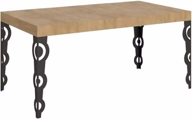 Tavolo allungabile Itamoby Karamay Premium in legno color quercia e gambe in metallo antracite L/P: 120 x 90 cm, estensibile fino a 224 x 90 cm