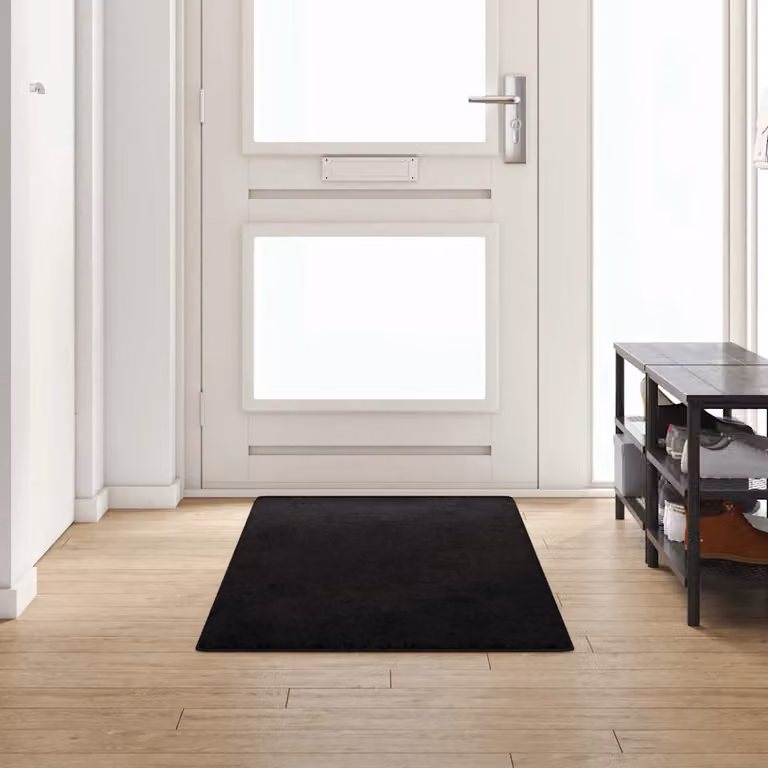 Runner in moquette vidaXL nero, moderno e antiscivolo, 80 x 250 cm, 100% polipropilene hand-tufted