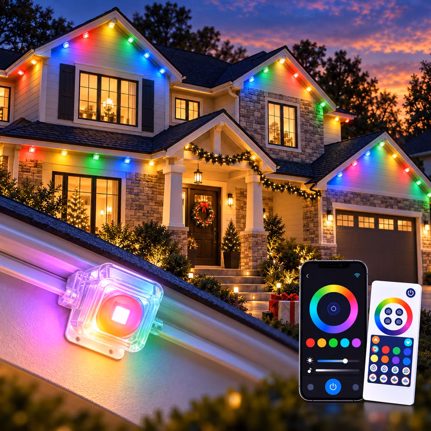 Striscia luminosa LED WLAN Smart RGBIC Fairy Lights 45m musica sync controllo APP illuminazione Natale decorazione festa