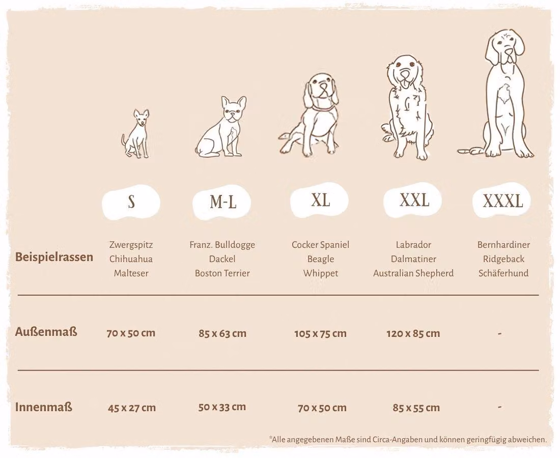 Lettino per cani Emma in velluto nei colori pastello L beige