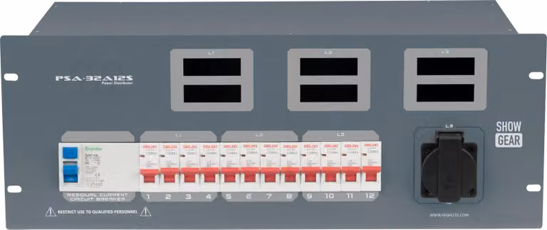 Showgear PSA-32A12S 12x MCB - Uscita Schuko