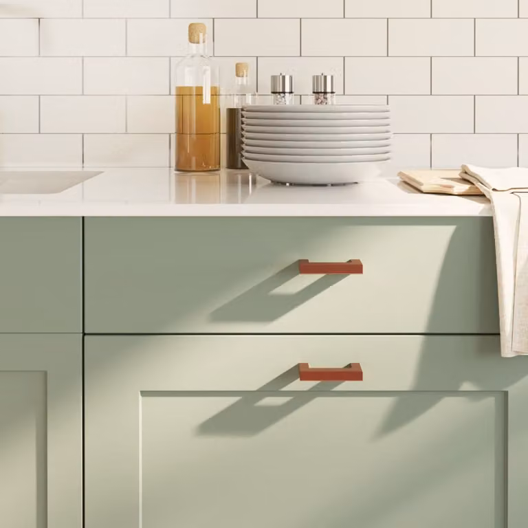 Set di 20 maniglie per mobili a barra vidaXL in acciaio inox color bronzo, lunghezza 64 mm