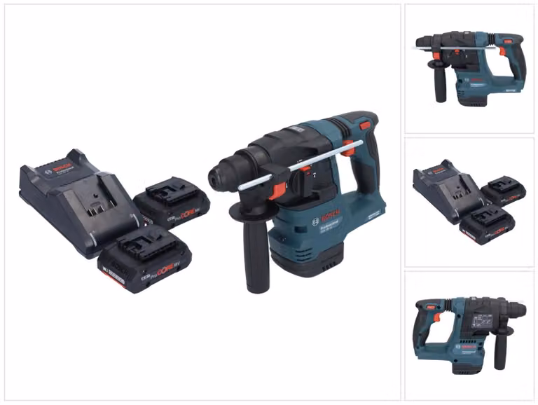 Bosch GBH 18V-22 Trapano a percussione professionale a batteria 18 V 1,9 J SDS Plus Brushless + 2x batteria ricaricabile ProCORE 4,0 Ah + caricabatterie