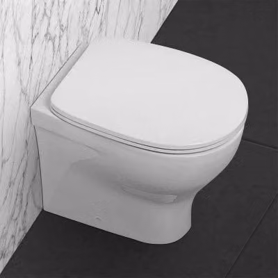 Wc sospeso rimless in ceramica bianca serie Pratica Azzurra INBAGNO L 35,5 cm x P 54,5 cm x H 43 cm