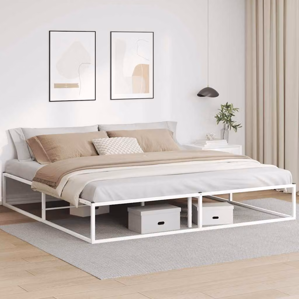 vidaXL Giroletto in metallo bianco senza materasso 200x200 cm