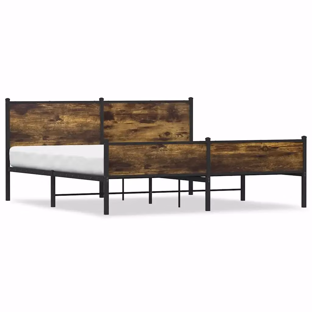 Giroletto in metallo e legno vidaXL colore rovere fumo L: 160 cm, P: 200 cm, H: 91,5 cm – 2