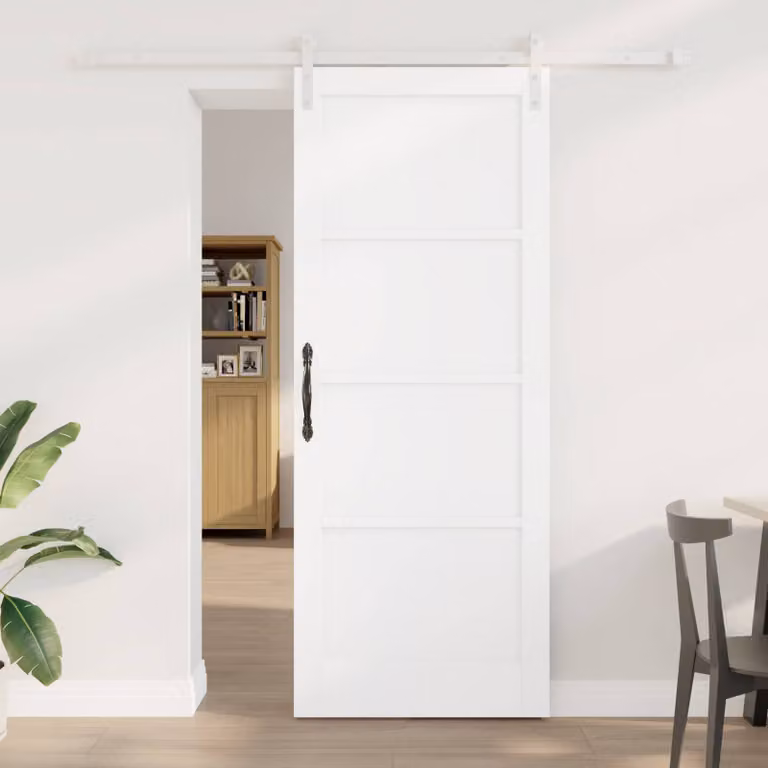 vidaXL Porta scorrevole 83 x 211 cm Legno ingegnerizzato Bianco