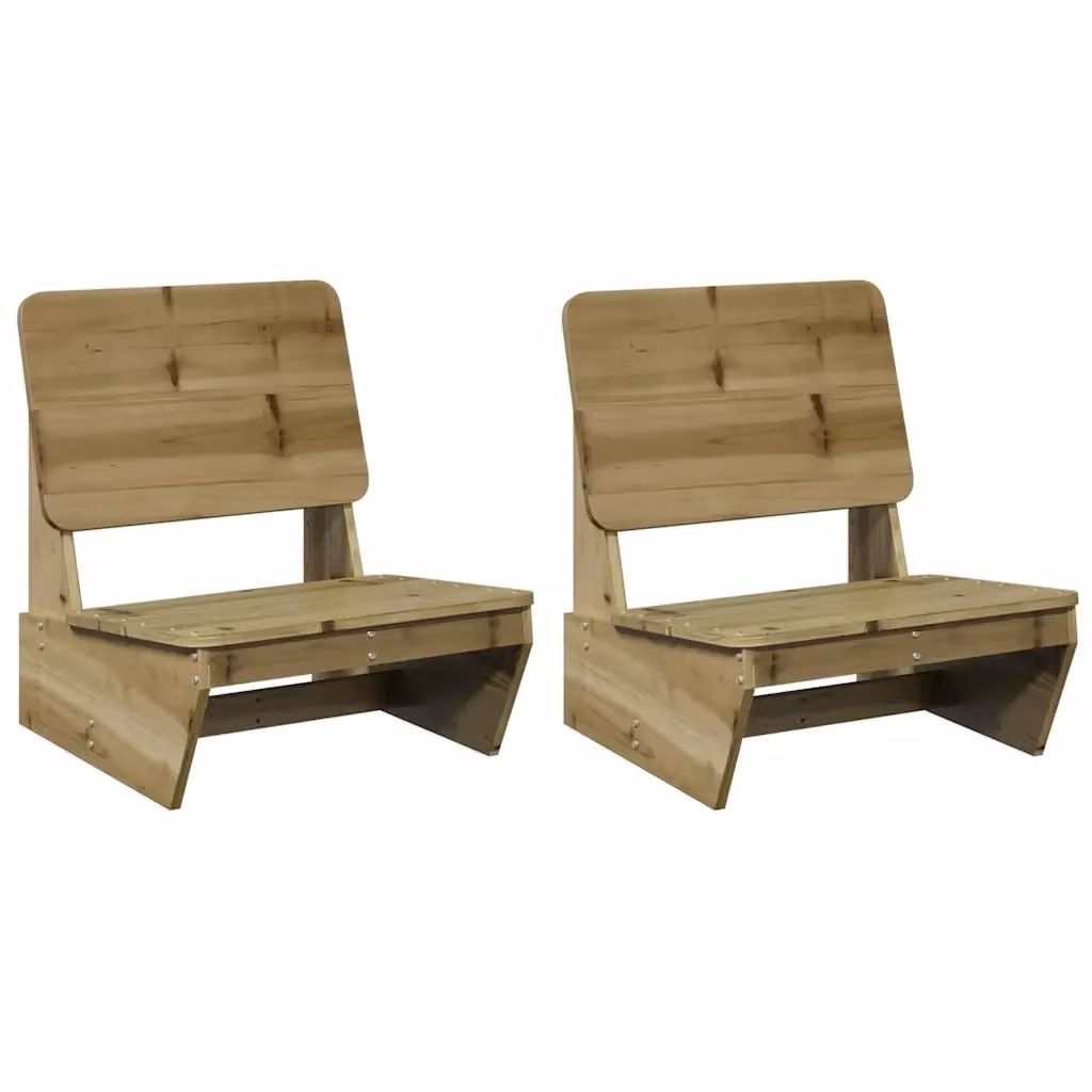 Set di 2 sedie da giardino vidaXL in legno di pino impregnato marrone, L/P/H: 60 x 64 x 70,5 cm – 2