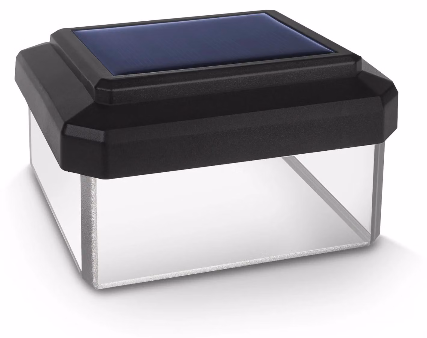 Lampada solare a LED per palo, con schermo protettivo a forma di busta - Modello GB125 - 80 x 80 mm - Confezione da 2 - Grado di protezione IP45 - Materiale: plastica - Batterie incluse