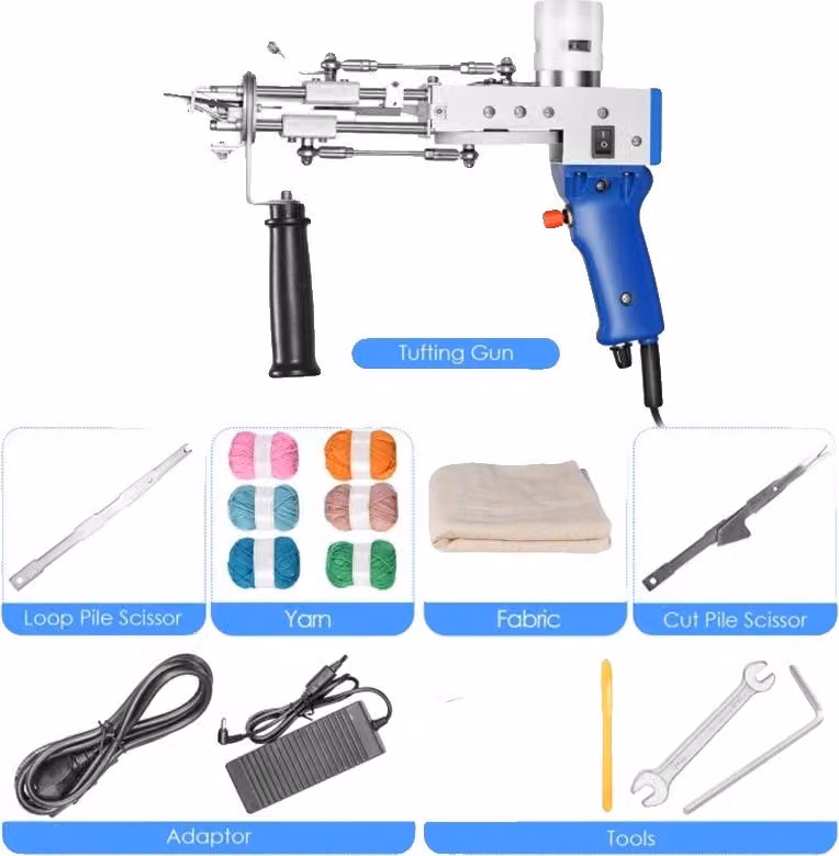 Pistola per tufting, velocità regolabile, funzionalità versatile, SET B