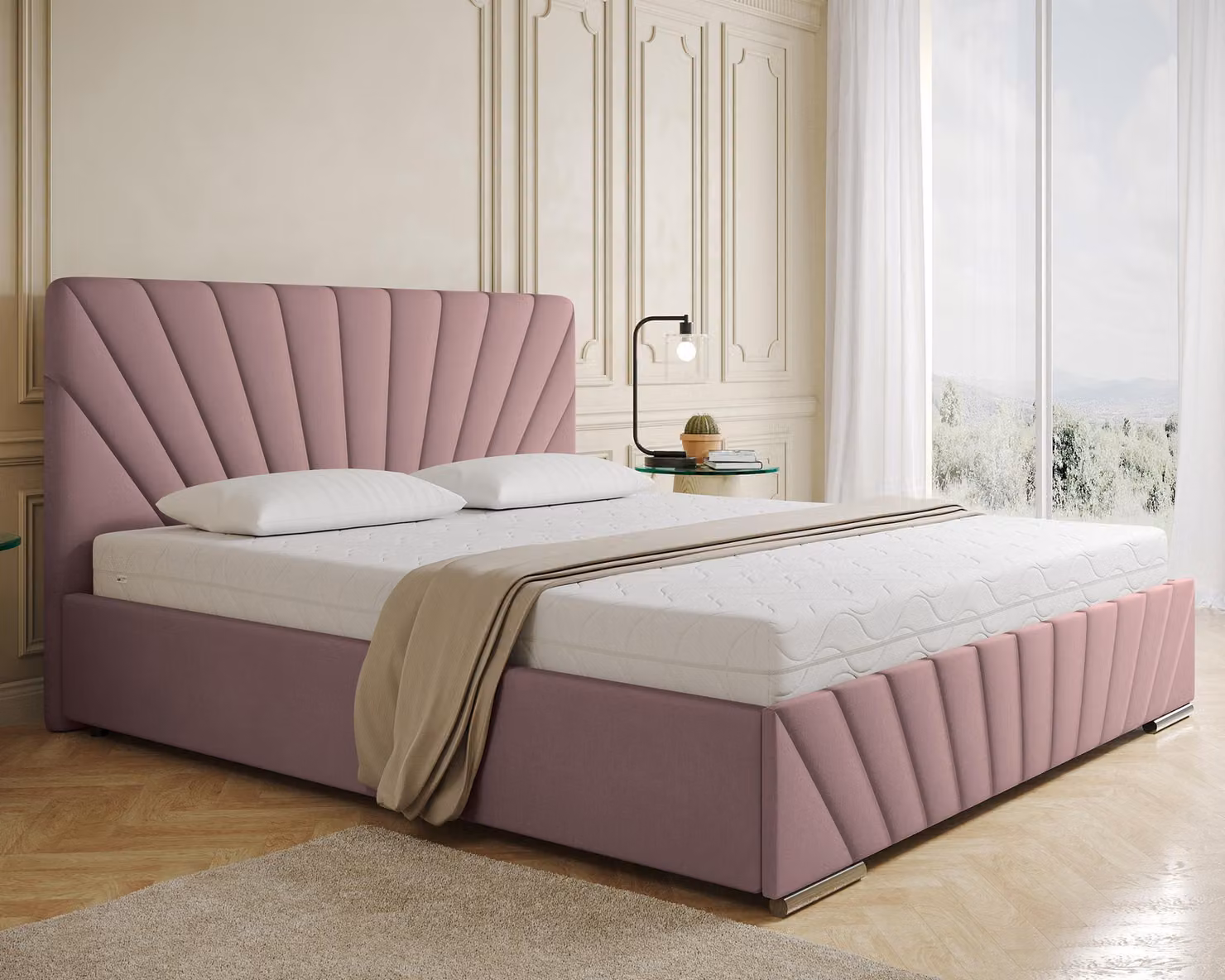 Letto imbottito RAY - Letto confortevole con contenitore, letto matrimoniale,