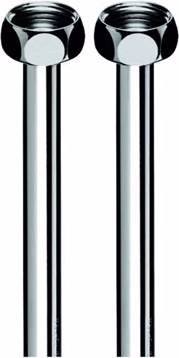 Tubo di rame Schell 12 mm per accumulatore elettrico con raccordo e guarnizione da 1/2" 500 mm cromo