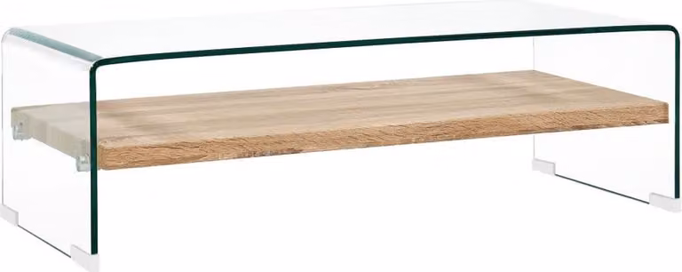 vidaXL Tavolino trasparente 98×45×31 cm in vetro temperato - Tavolino - Tavolini - Tavolino - Tavoli laterali
