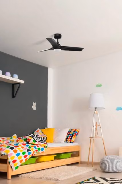 HEY S LED, Ventilatore con Luce, Faro Barcelona Colore: Nero