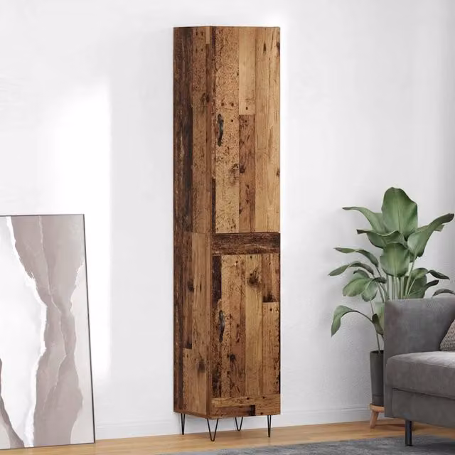 Credenza Buffet Armadio da Cucina e Soggiorno vidaXL in Legno Marrone con Ante a Battente e Ripiani Interni L/P/H: 69,5 x 34 x 180 cm