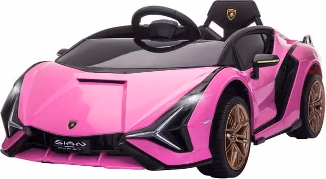 Macchina elettrica per bambini, Lamborghini, 3-5 km/h, con telecomando, per bambini dai 3 ai 5 anni, rosa