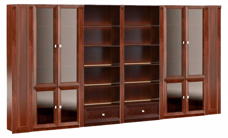 Exklusive Braune Büroschrank Massivholz Luxus Möbel Regale Schranke