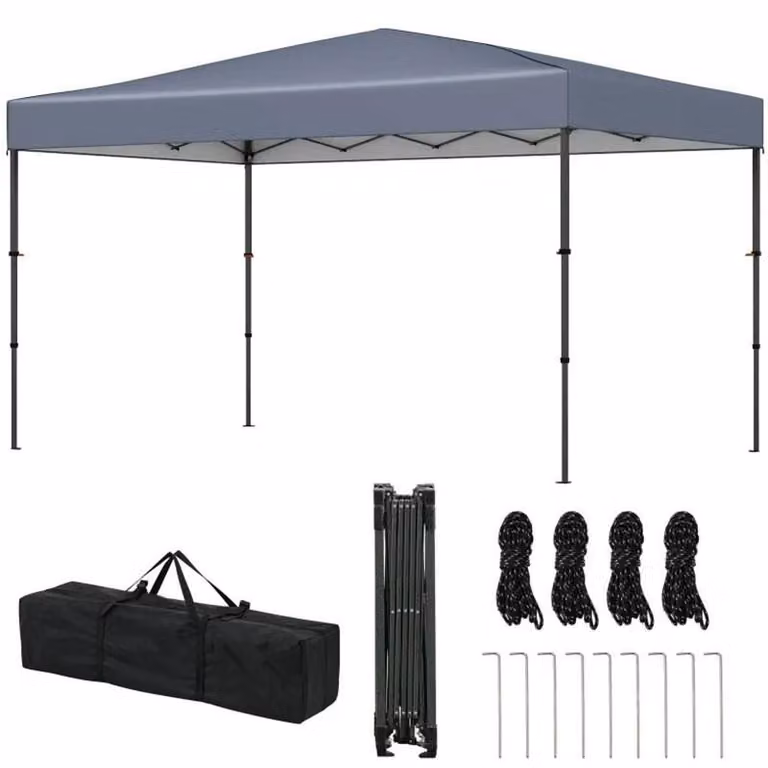Tenda da giardino con borsa per il trasporto, modello NP12554GR, dimensioni 365 x 225 cm, colore grigio
