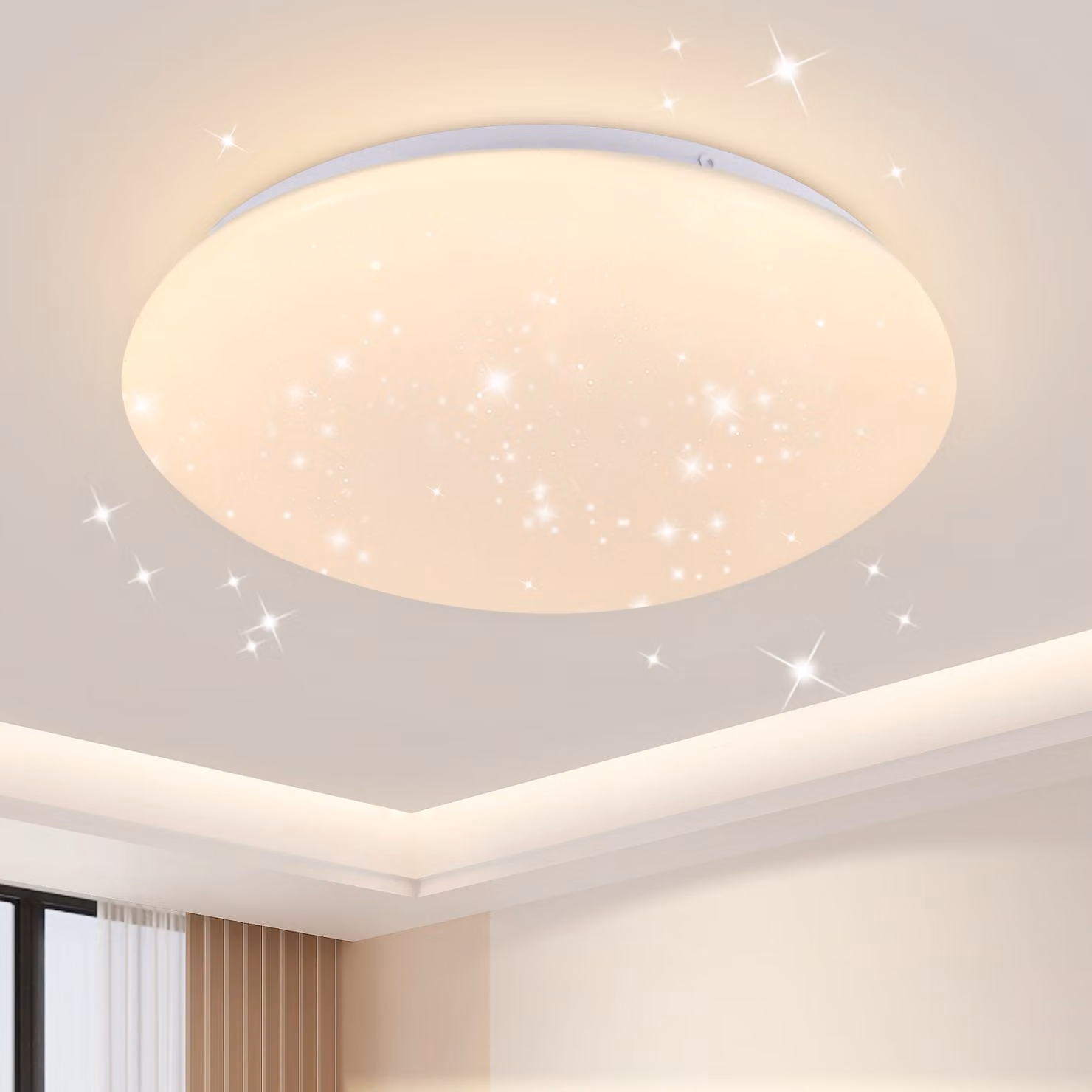 ZMH LED plafoniera camera da letto plafoniera rotonda 25cm cielo stellato bianco caldo 12W 3000K illuminazione a soffitto per cucina ufficio camera dei bambini corridoio cantina