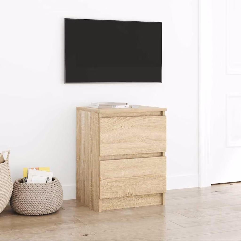 Mobile Porta TV con Ruote vidaXL in Legno Multistrato Rovere Sonoma Marrone L: 40 cm, P: 35 cm, H: 54 cm