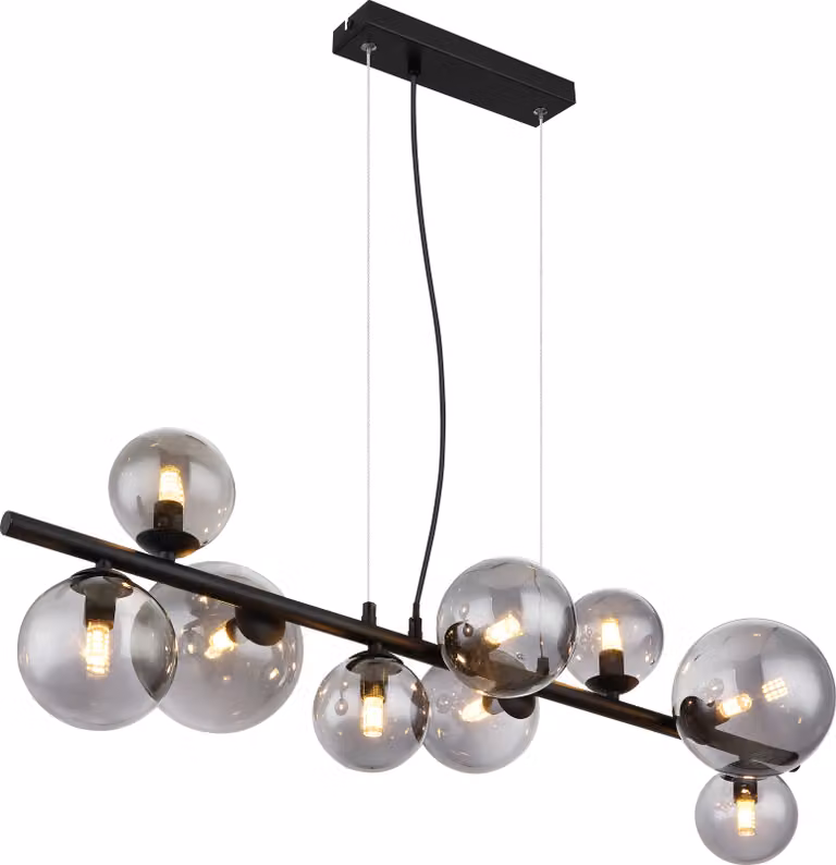 Globo Lighting lampada a sospensione in metallo nero opaco, 9x G9 LED