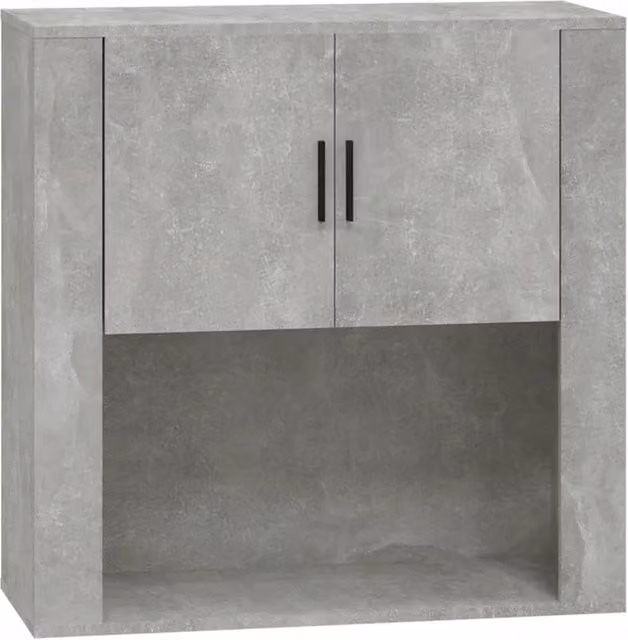 Mobile contenitore a parete moderno in legno composito grigio HELLOSHOP26 L: 80 cm, P: 33 cm, H: 80 cm
