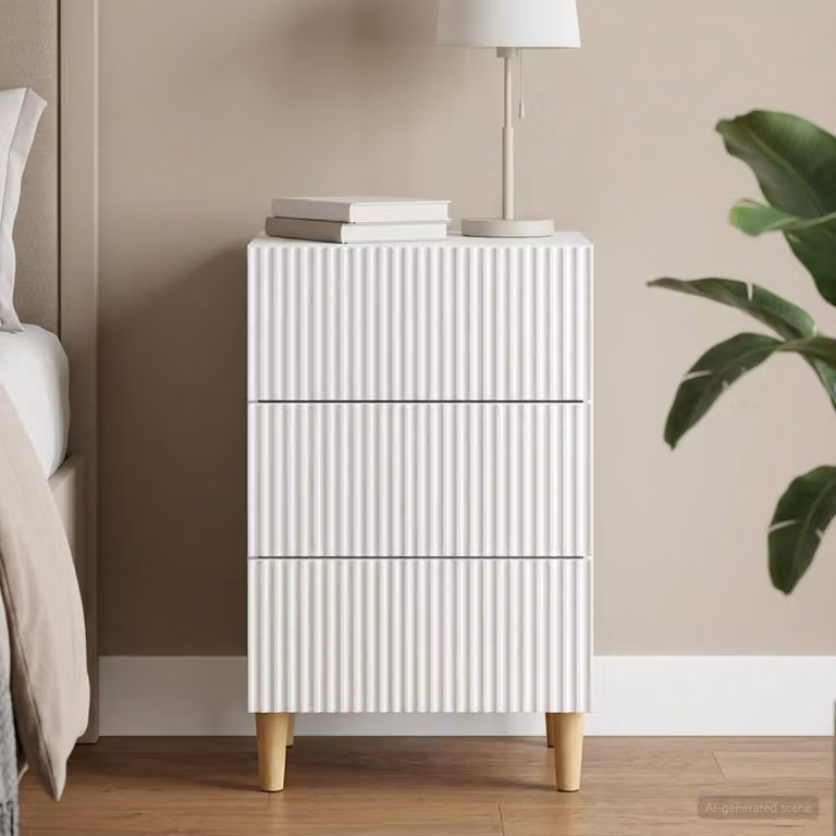Armadio da notte vidaXL bianco moderno in legno MDF L 43 cm, P 41 cm, H 66,5 cm