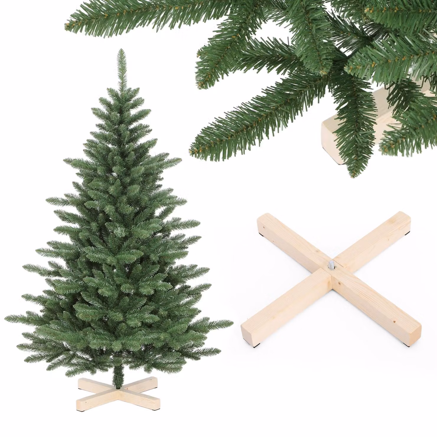 Salcar Albero di Natale artificiale 180 cm Albero di Natale con 601 punte Abete in PVC realistico, con supporto in legno