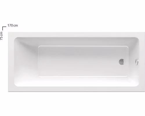 Vasca da bagno RAVAK 10° 170 x 75 cm bianco neve CA71000000