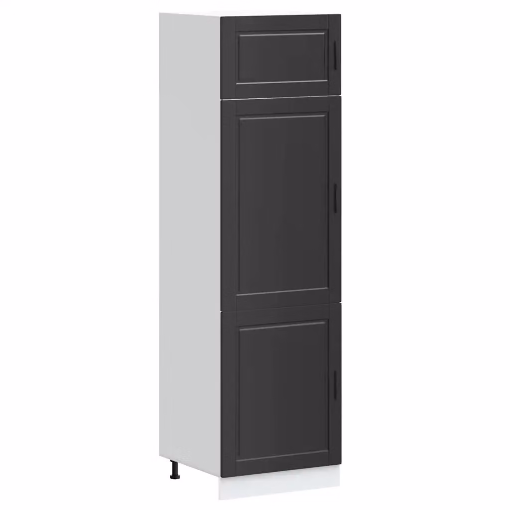 Armadio da Cucina Moderno vidaXL Nero in Legno MDF L: 57 cm, P: 60 cm, H: 207 cm – 2