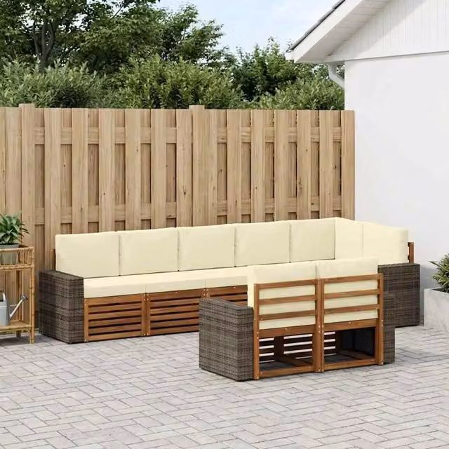Set di divani da esterno 8 pz Poliestere 3384516