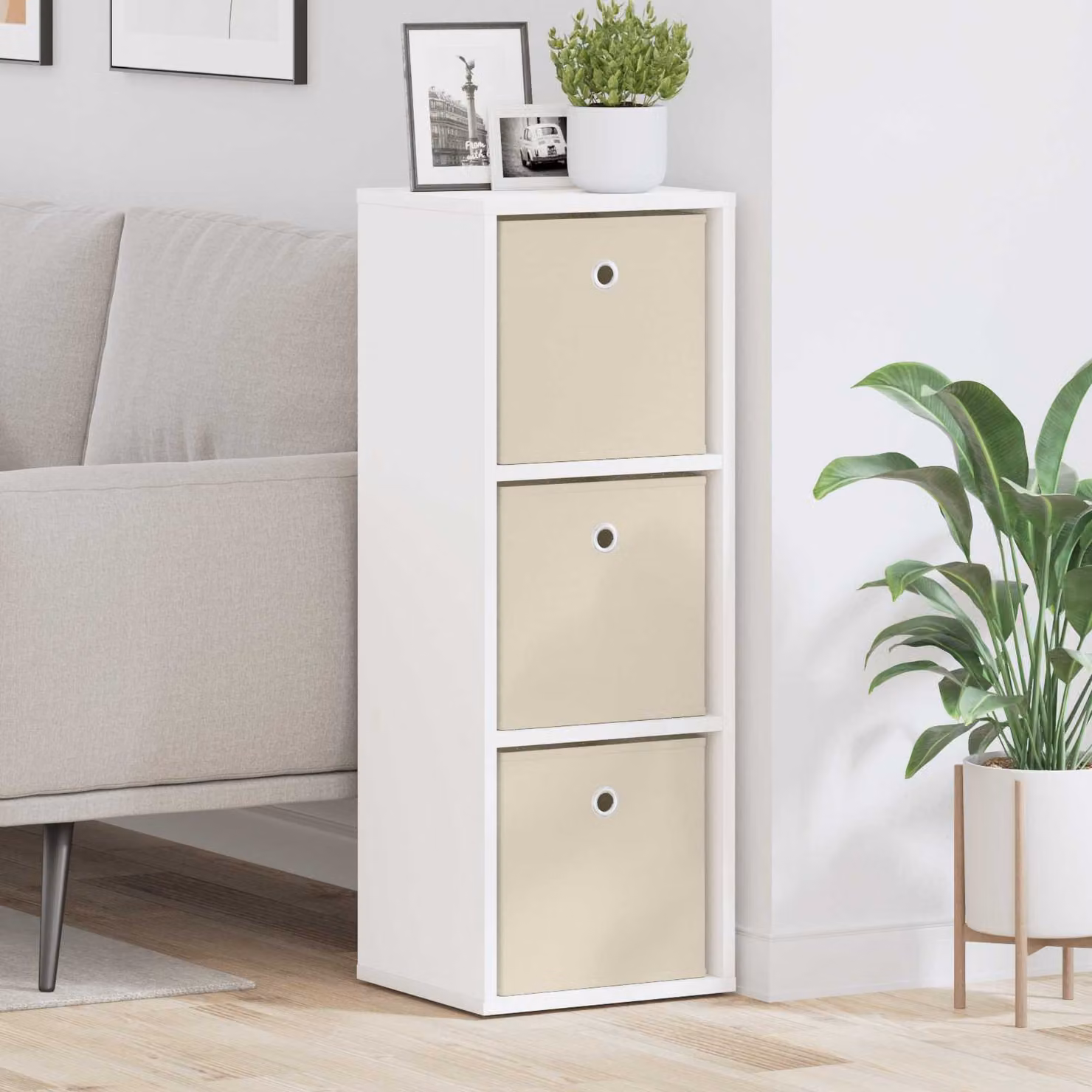 Credenza con cassetto vidaXL Bianca in stile moderno L: 30,5 cm, P: 27 cm, H: 84,5 cm