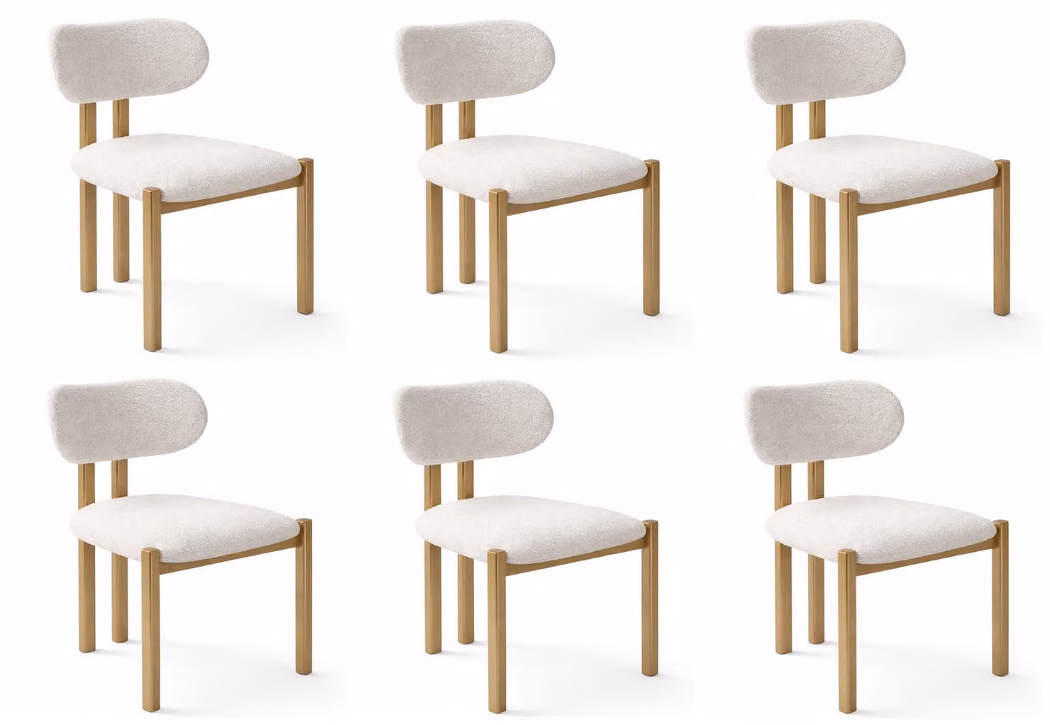 Set bianco con sedie imbottite Sedia da cucina Sedia da sala da pranzo